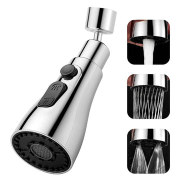 Nasml Pull Down Kitchen Faucet, 3-Function Pull Out Spray Head, Rotatable Anti -Splash Faucet for Kitchen - Imported from UK